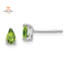 14KT WHITE GOLD 1/2 CTW PEAR PERIDOT EARRINGS