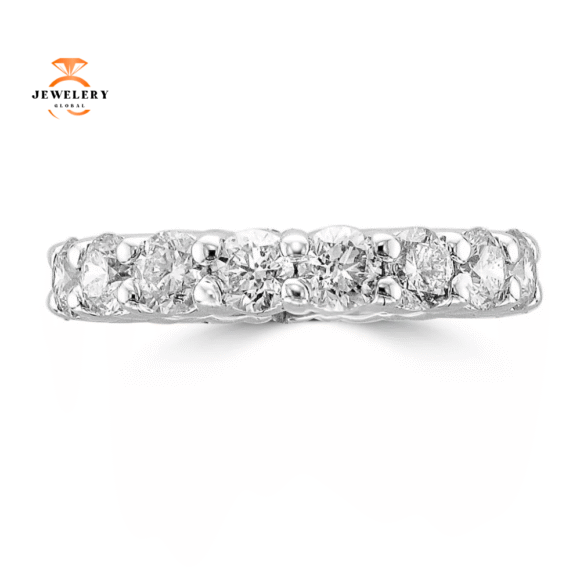 14KT WHITE GOLD 4.00 CTW ROUND DIAMOND ETENITY BAND - Image 2