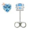 14KT WHITE GOLD 1.10 CTW HEART SWISS BLUE TOPAZ EARRINGS
