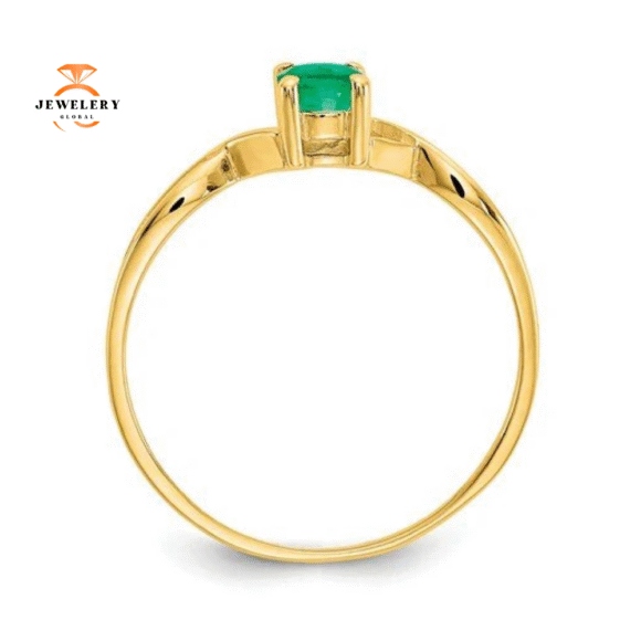 14KT YELLOW GOLD 0.50 CT OVAL EMERALD RING - Image 2