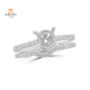 18KT 0.33 CTW Round Diamond Bridal Set for 1 CT Round Diamond