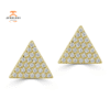 EMILIQUE 14KT GOLD .20 CTW DIAMOND PAVÉ TRIANGLE STUD EARRINGS