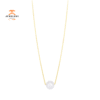 EMILIQUE 14KT YELLOW GOLD 7MM PEARL SOLITARIE NECKLACE