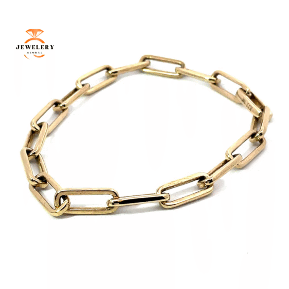 HEAVY 14 KARAT GOLD 5MM PAPERCLIP BRACELET-VARIOUS LENGTHS - Image 3