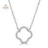 EMILIQUE 14KT GOLD .10 CTW DIAMOND OPEN CLOVER NECKLACE