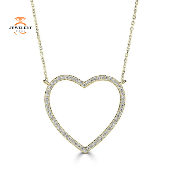 EMILIQUE 14KT GOLD 1/4 CTW DIAMOND HEART NECKLACE - Image 2