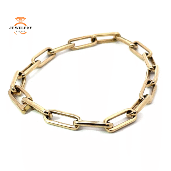 HEAVY 14 KARAT GOLD 5MM PAPERCLIP BRACELET-VARIOUS LENGTHS - Image 4