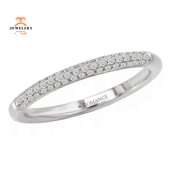 14KT WHITE GOLD 1/6 CTW DIAMOND PAVE SET WEDDING BAND