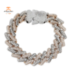 MEN'S 10KT WHITE AND ROSE GOLD 12.00CTW DIAMOND BRACELET