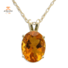 14KT YELLOW GOLD 1.50 CT OVAL CITRINE NECKLACE