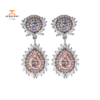 18KT WHITE & ROSE GOLD 2.51CTW PINK & 1.83CTW DIAMOND EARRINGS