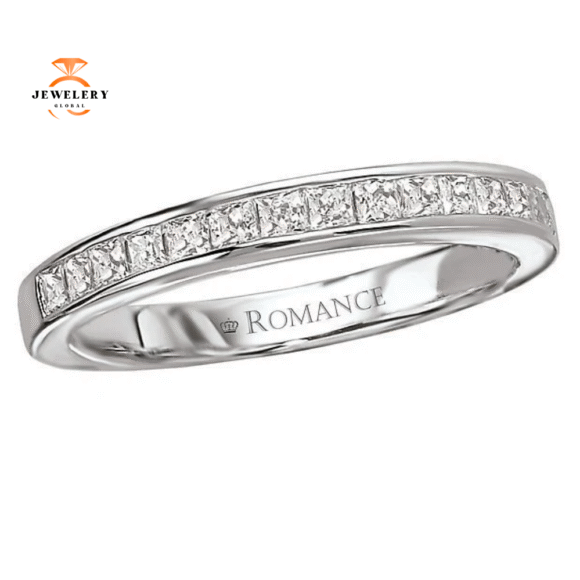 14KT WHITE GOLD 1/2 CTW PRINCESS CUT DIAMOND CHANNEL SET BAND