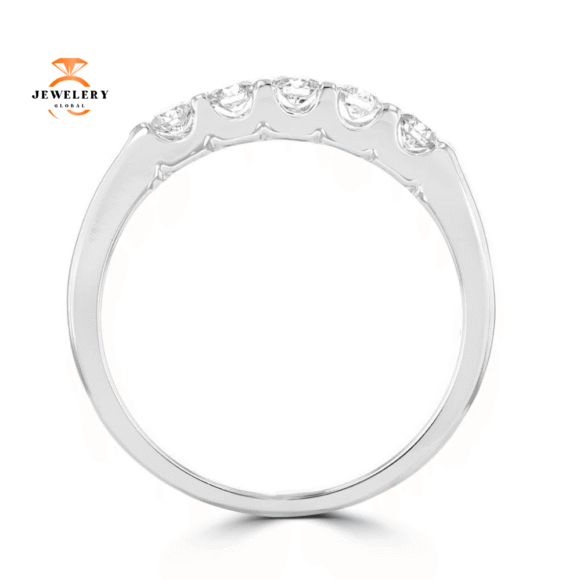 14KT WHITE GOLD 1/3 CTW DIAMOND FIVE STONE BAND - Image 2