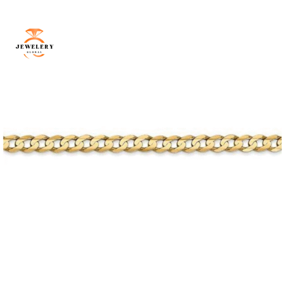 14KT YELLOW GOLD 3.8MM CONCAVE OPEN CURB CHAIN - 5 LENGTHS - Image 2
