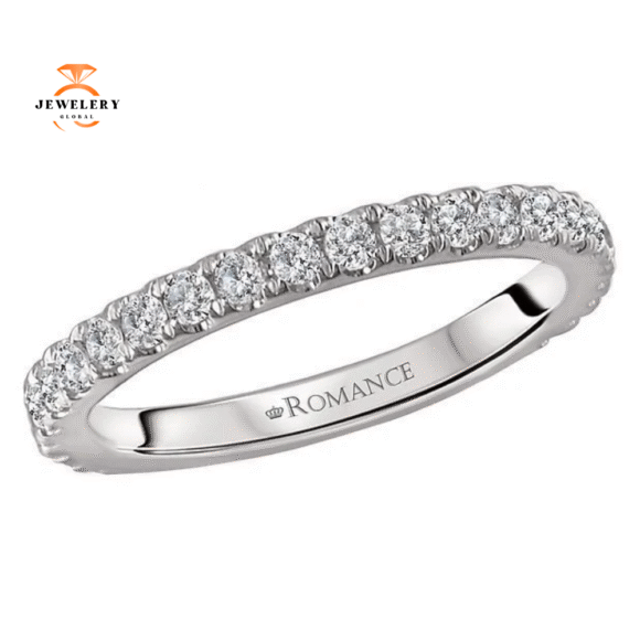 14KT WHITE GOLD 1/2 CTW DIAMOND 25 STONE BAND