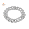 18KT White Gold 21.33 CTW Diamond Pavé Chain Link Bracelet