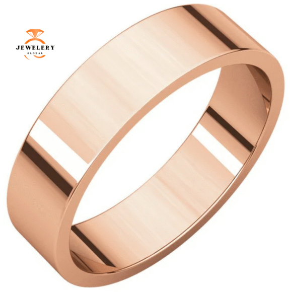 WOMEN'S 14KT GOLD 5MM FLAT WEDDING BAND - Image 3