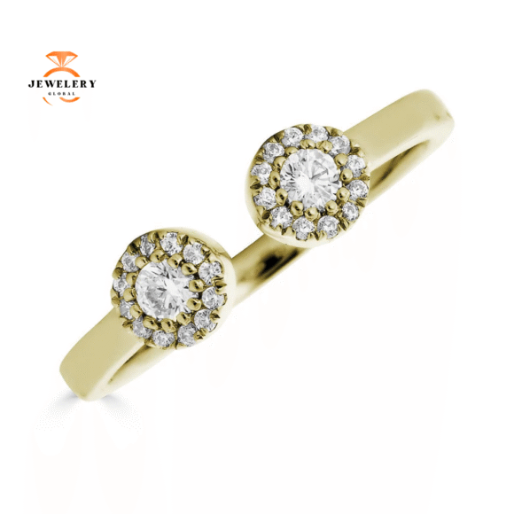 EMILIQUE 14KT GOLD 0.20 CARAT TOTAL WEIGHT DIAMOND OPEN HALO RING