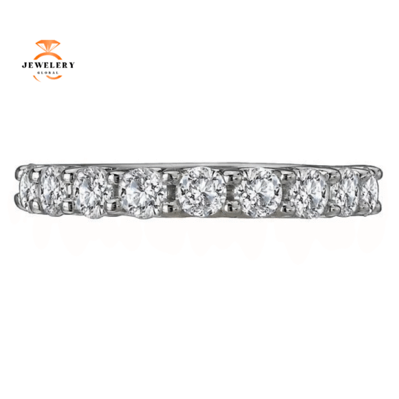 14KT WHITE GOLD 1.10 CTW ROUND DIAMOND 11 STONE BAND - Image 3