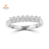 14KT White Gold 3/4 CTW Princess Cut Diamond Prong Set Band