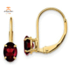 14KT YELLOW GOLD 1.10 CTW OVAL GARNET LEVERBACK EARRINGS