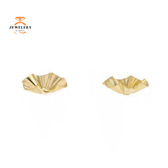 14KT YELLOW GOLD BUTTERCUP EARRING JACKETS - Image 2