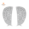 18KT WHITE GOLD 1.75CT DIAMOND WIDE PAVE HOOP EARRINGS