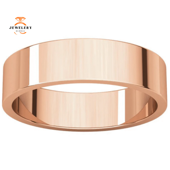 WOMEN'S 14KT GOLD 5MM FLAT WEDDING BAND - Image 4