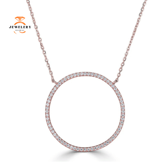 Emilique 14KT Gold 1/4 CTW Diamond Open Circle Necklace