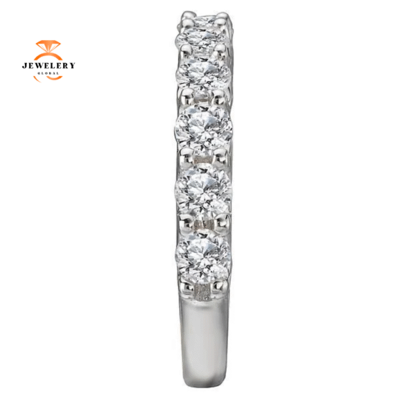 14KT WHITE GOLD 1.10 CTW ROUND DIAMOND 11 STONE BAND - Image 2