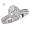 14KT WHITE GOLD 1/3 CTW DIAMOND OVAL HALO SETTING FOR 1 CT OVAL
