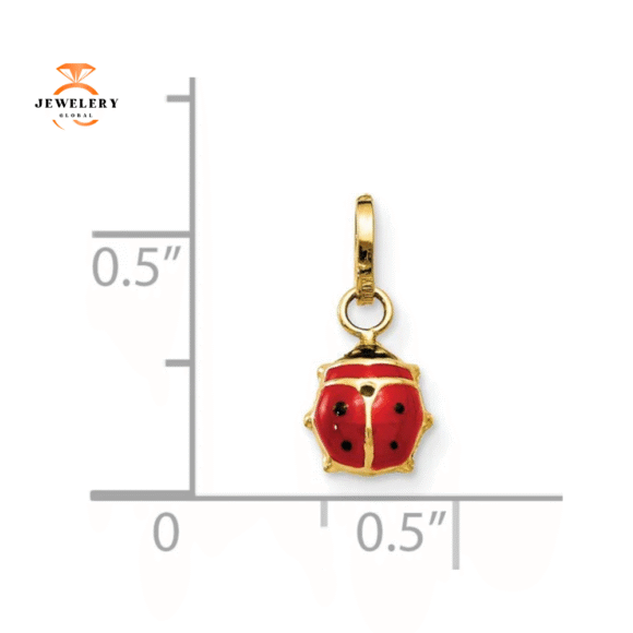 14KT YELLOW GOLD LADYBUG CHARM - Image 2