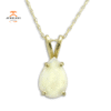 14KT YELLOW GOLD PEAR SHAPE OPAL NECKLACE