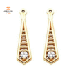 14KT YELLOW GOLD ROUND DIAMOND DROP EARRING JACKETS