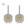 18KT GOLD 1.47 CTW YELLOW & 1.02 CTW DIAMOND EARRINGS