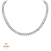 18KT White Gold 21.75 CTW Diamond 3 Prong Tennis Necklace