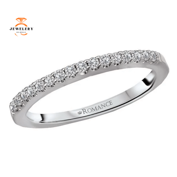 14KT WHITE GOLD 1/6 CTW ROUND DIAMOND 16 STONE BAND