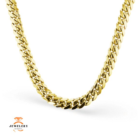 MEN'S 10KT YELLOW GOLD 10.5MM CUBAN LINK NECKLACE - Image 2