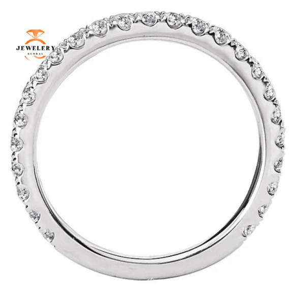 14KT WHITE GOLD 1/2 CTW DIAMOND 25 STONE BAND - Image 4