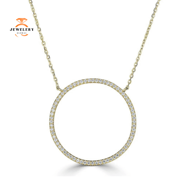 Emilique 14KT Gold 1/4 CTW Diamond Open Circle Necklace - Image 3