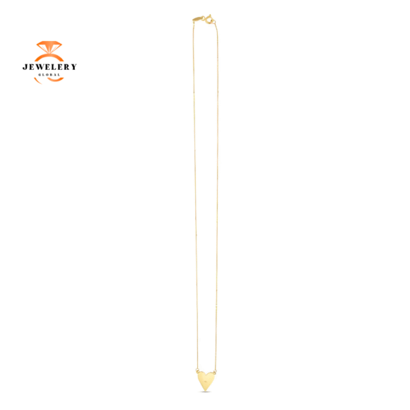 EMILIQUE 14KT YELLOW GOLD ELONGATED DIAMOND HEART NECKLACE - Image 3