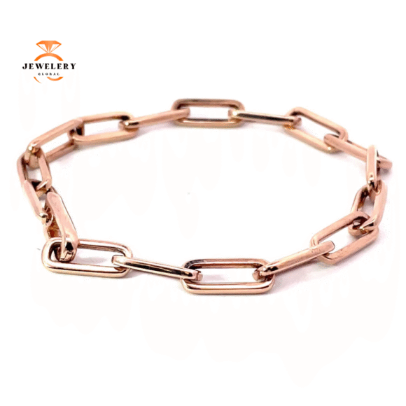 HEAVY 14 KARAT ROSE GOLD 5.4MM PAPERCLIP BRACELET - Image 3