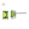 14KT WHITE GOLD 2.00 CTW EMERALD PERIDOT EARRINGS