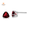 14KT WHITE GOLD 2.40 CTW TRILLION CUT GARNET EARRINGS
