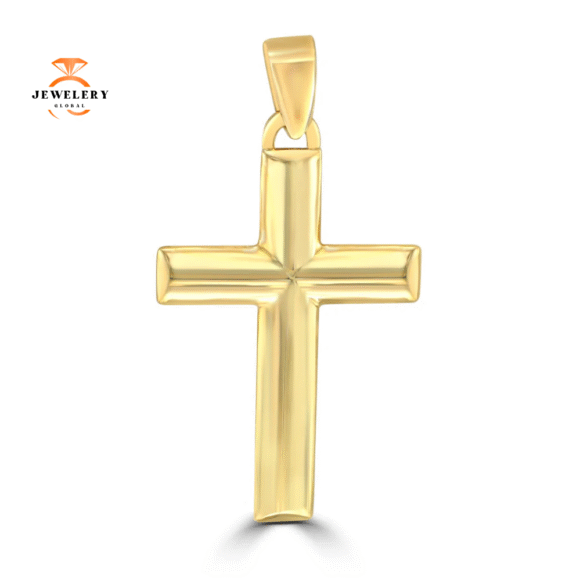 14KT Yellow Gold Large High Polished Cross