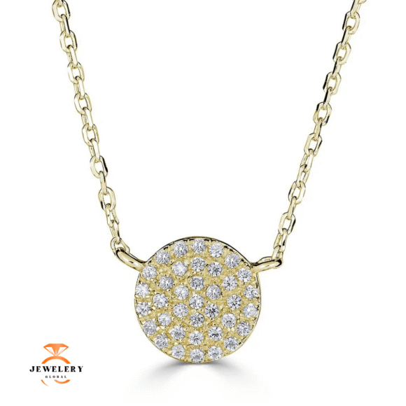 EMILIQUE 14KT GOLD 0.20 CTW DIAMOND CIRCLE NECKLACE