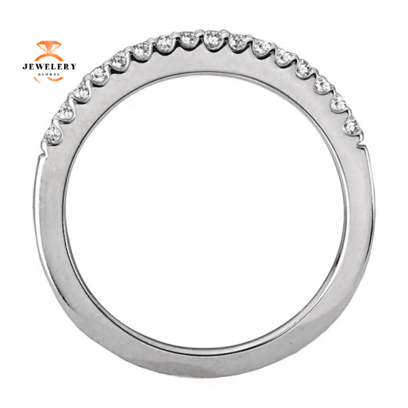 14KT WHITE GOLD 1/6 CTW ROUND DIAMOND 16 STONE BAND - Image 3