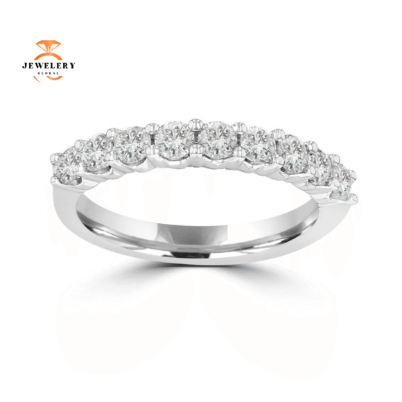 14KT WHITE GOLD 3/4 CTW PRONG SET DIAMOND BAND