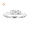 14KT White Gold 1/2 CTW Diamond 3 Stone Ring