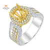 18KT 1.56 CTW Diamond Halo Setting for 1.50 CT Oval Diamond